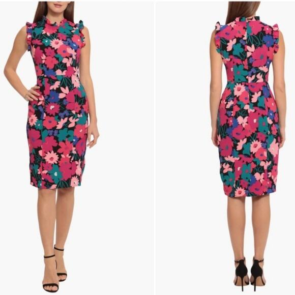 Maggy London Dresses & Skirts - NEW Maggy London Floral Ruffled sheath dress size 8
